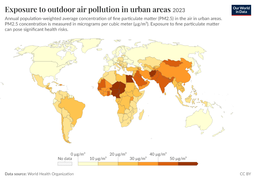 A thumbnail of the "Exposure to outdoor air pollution in urban areas" chart